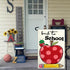 Welcome Back to School Garden Flag 12x18 Inch 3ply Double Sided Love Heart Apple School First Day Garden Flags for Outside House Indoor Yard Outdo...