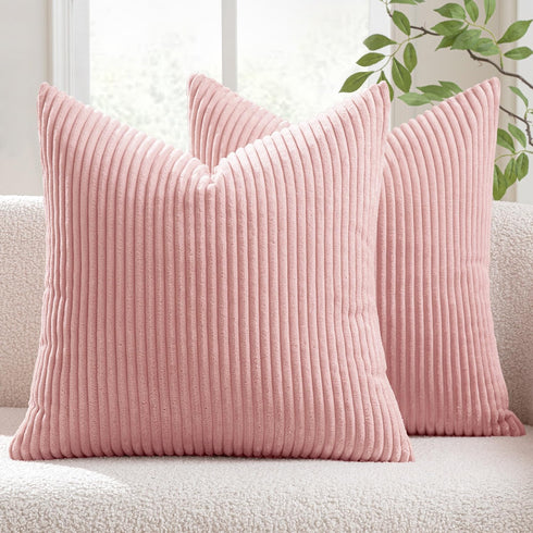 MIULEE Pack of 2 Pillow Covers Soft Soild Decorative Square Throw Pillow Covers Set Cushion Cases Pillowcases for Sofa Bedroom Car 18 x 18 Inch 45...