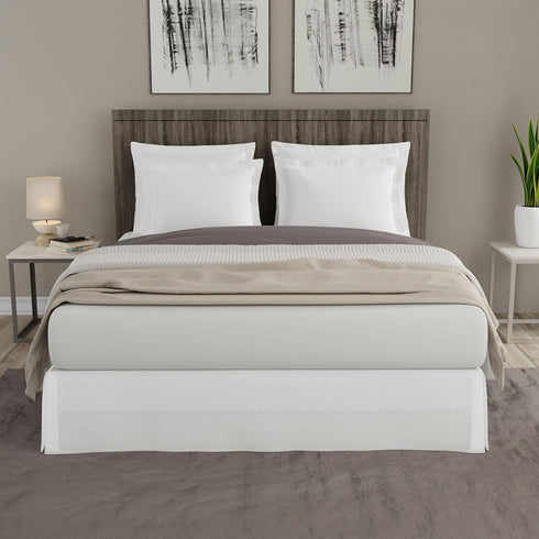 TODAY'S HOME Classic Tailored, Microfiber, 14" Drop Length Bed Skirt Dust Ruffle, King, White TOH25014WHIT04...