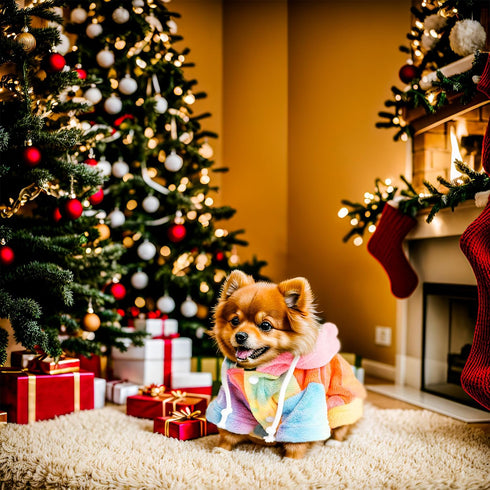 Tie Dye Dog Hoodie Dog Cold Weather Coats Soft Fleece Puppy Sweatshirts Dog Warm Jacket Pet Dog Clothes Winter Dog Outfits for Small Puppy Cat Pet...