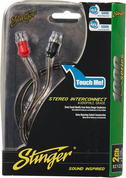 Stinger SI123 3Ft 1000 Series 2-Channel Audiophile Grade RCA Stereo Interconnect Cable...