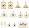 Beebeecraft 12Pcs 6 Style Real 18K Gold Plated Evil Eye Charms Bulk Cubic Zirconia Turkish Evil Eye Crystal Beads with Jump Ring for DIY Jewelry M...