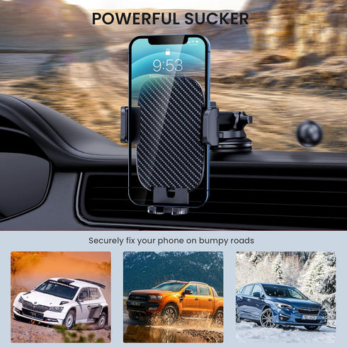 Qifutan Car Phone Holder Mount Phone Mount for Car Windshield Dashboard Air Vent Universal Hands Free Automobile Cell Phone Holder Fit for iPhone ...