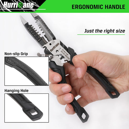 HURRICANE 6-in-1 Wire Stripper Tool, Wire Strippers, Crimping Tool, Wire Cutter Stripping Tool, Multifunctional Electrical Pliers for Cable Stripp...