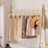Wooden Pant Hangers, 5-Pack Light Weight Wood Skirt Hangers with Anti-Rust Hook and 2-Adjustable Clips...