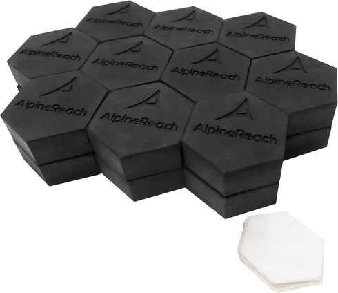 Extra Heavy Duty Pot Feet Risers 12 pack Hexagons & Adhesive Pads - Protect Healthy Plants - Strong Invisible Supports Small Large Flower Planters...