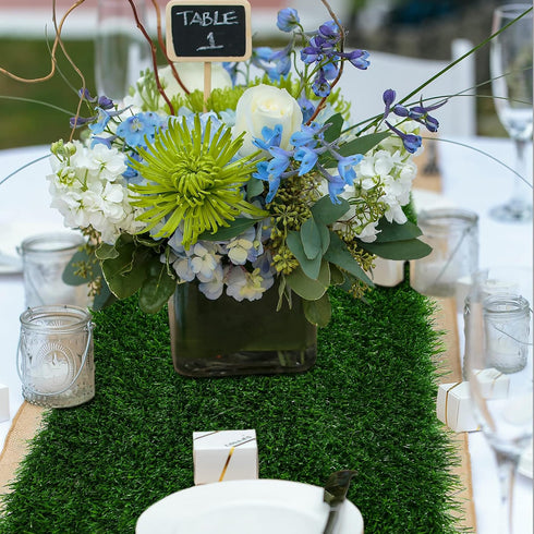 XLX TURF Artificial Grass Table Runner 12 x 36 Inches - Green Fake Grass Turf Table Runner for Golf Football Party Decorations Summer Wedding Tabl...