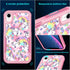 CaseTown Case for iphone XR, Rainbow Unicorn Design Dual Layer Heavy Duty Shockproof Defender Bumper Back Case Silicone Protective Armor Women Gir...