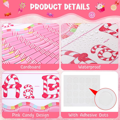 Outus 12 Pcs Candy Alphabet Bulletin Board Set Candyland Letter Cutout Alphabet Number Candy Classroom Decor Number Bulletin Board Set Nursery Hom...