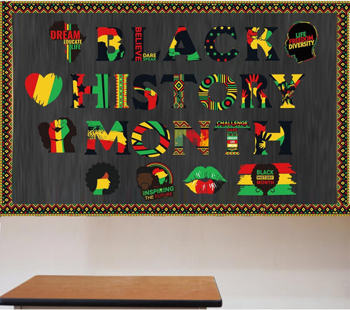 Black History Month Bulletin Board Borders Cutouts Classroom Decorations, African Worthwhile Commemoration Festival Bulletins Board Cutouts Wall D...