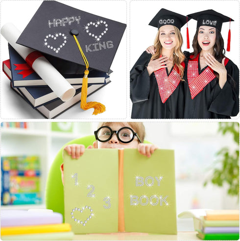 Zonon 6 Sheets Glitter Letter Stickers Rhinestone Bling 26 Letters Self Adhesive Alphabet Stickers for DIY Art and Craft(Silver)...