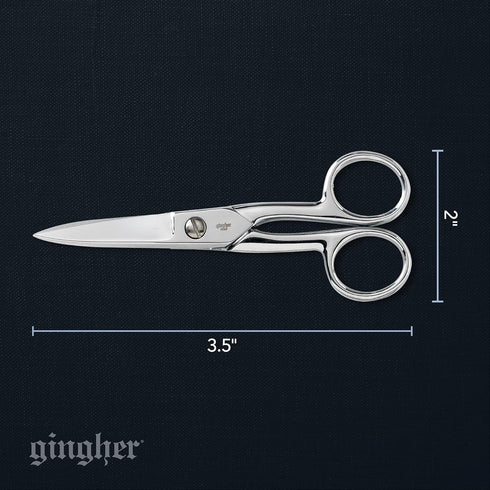 Gingher Craft Scissors with Protective Sheath - 5" Knife Edge Scissors for Fabric, Thread, and Needlework Yarn Cutting - Silver...