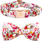 Elegant little tail Dog Collar, Pink Rose Print Pet Collar Summer Dog Collar Durable Metal Buckle Dog Collars Cotton Pet Adjustable Dog Collars fo...