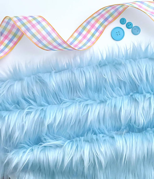 Bianna Pastel Baby Blue Faux Fur Fabric, by The Yard, American Seller, Luxury Shag Shaggy Material for Crafting, Sewing, Costumes, Fursuits, Home ...