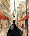 Posterizer 1 pcs-glamorous woman in stylish Parisian street 3-Inspirational Women's Art-Adventure Wall Art-Gift for Women, Fashionistas, Designer ...