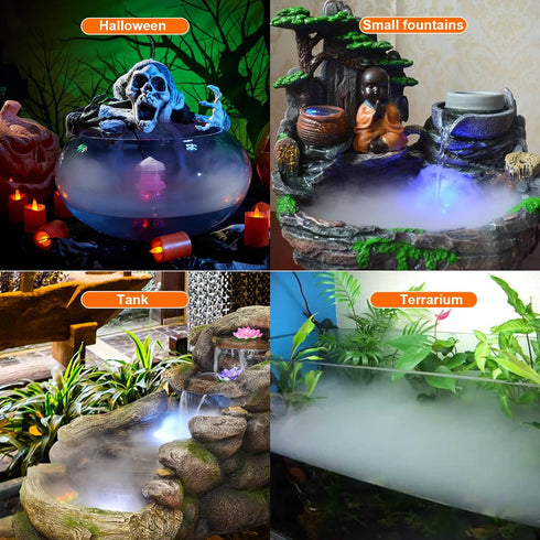 FITNATE Mist Maker, 12 LED Mister Fogger Water Fountain Pond Fog Machine Atomizer Air Humidifier, ultrasonic Mist fogger with Splash Guard, Perfec...