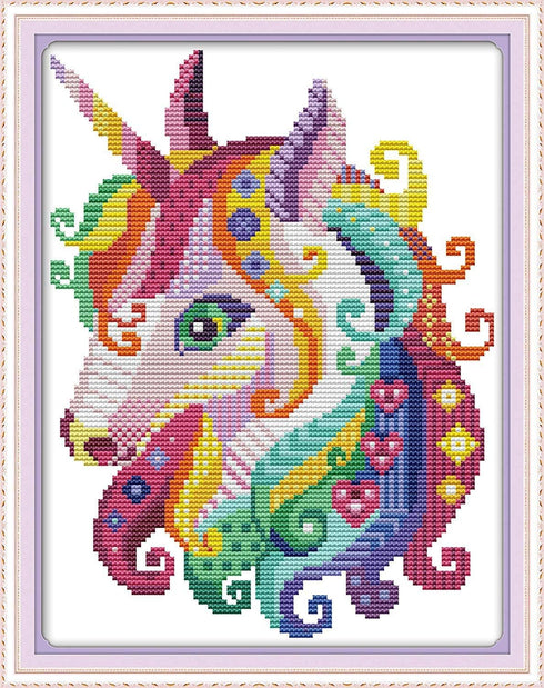 CROSSDECOR Unicorn Cross Stitch Kits Stamped 11CT 11X15 inch Counted Cross Stitch kits for Adults Pre-Printed Cross-Stitching Starter Patterns for...