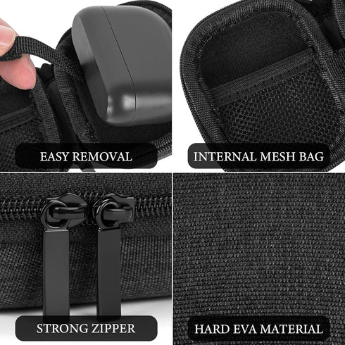 Geekria Shield Earbuds Case Compatible with T5 II True Wireless Earbud, Replacement Portable Hard Shell Travel Carrying Bag with Carabiner Clip (D...