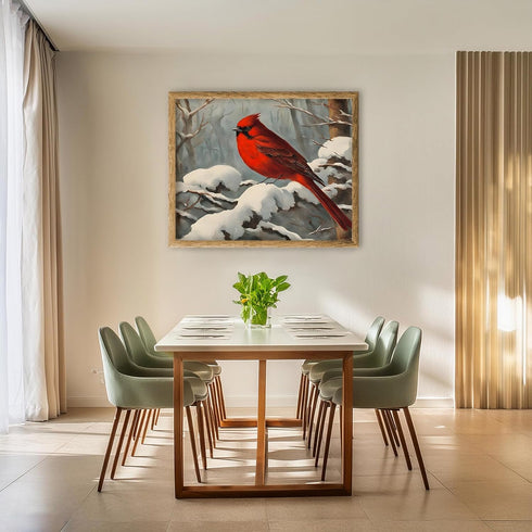 Posterizer 1 pcs-cute little bird in snowy winter scene -9-Art for Animal Lovers-Landscape & Nature Art-Decor for Home & Office- unframed wall art...