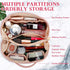 Ranslen Large Capacity PU Leather Travel Makeup Bag, Opening Cosmetic Bags, Waterproof Portable Toiletry Bag with Dividers and Handle, Valentine's...