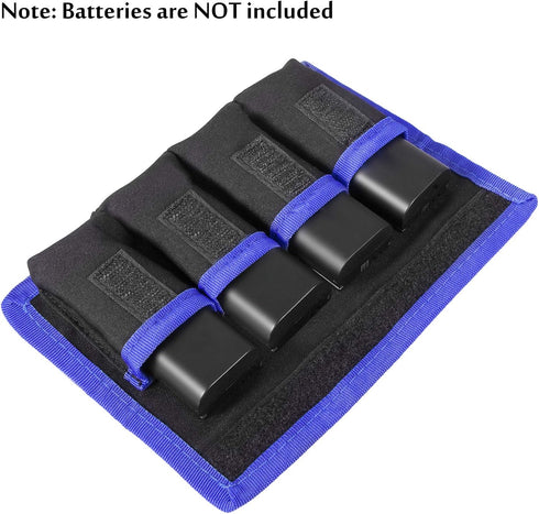 DSLR Camera Battery Holder/Pouch/Case/Bag (4 Pocket) for AA Battery, LP-E6 LP-E8 LP-E10 LP-E12 Battery, EN-EL14 EN-EL15 Battery, NP-FW50 NP-F550 N...