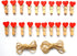 LWR CRAFTS Red Heart Wooden Mini Clothespins 20 Pieces and Jute Cord 8ft...