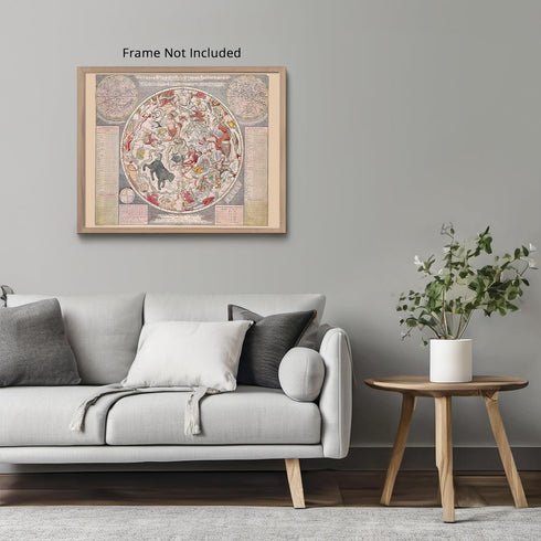 Posterizer 1 pcs-Carel Allard : Star Chart of the Northern Sky-Astrology & Zodiac Art-Astronomy & Celestial Art-Gift for Steampunk and Astrology L...