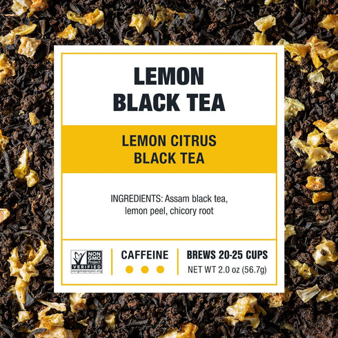 Tiesta Tea - Lemon Black Tea, Loose Leaf, Lemon Citrus Black, Premium Blend, High Caffeinated, Makes Hot or Iced, Brews Up to 25 Cups, 2 Ounce Res...