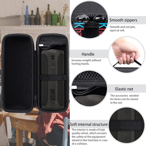khanka Hard Travel Case Replacement for SOWO Surgeboom 2 Outdoor Portable Bluetooth Speaker, Wireless IPX7 Waterproof Speaker, Case Only (Black)...