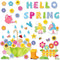 Konsait Spring Bulletin Board Decorations, 68Pcs Spring Bulletin Board Set, Big Umbrella Flowers Waterdrop Spring Cutouts for Home Office Classroo...