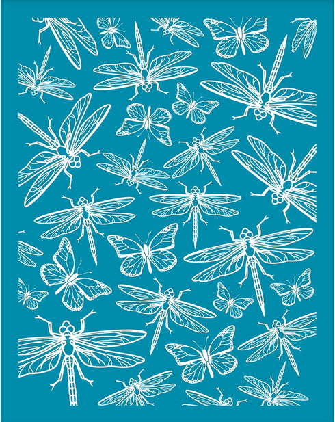 OLYCRAFT 4x5 Inch Silk Screen for Polymer Clay Dragonfly Butterfly Clay Stencils Reusable Silk Screen Stencils Non-Adhesive Transfer Stencils Mesh...