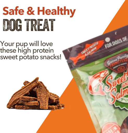 Gaines Family Farmstead Sweet Potato & Salmon Fillets for Dogs, All-Natural, Grain-Free, Healthy Dog Treats for All Ages & Breeds, Made in USA, 8 ...