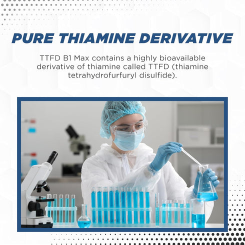 TTFD - B1 Max - Thiamine Vitamin B1 TTFD - 100mg - (Thiamine Tetrahydrofurfuryl Disulfide) Thiamine MAX, 60 Capsules by MAXLIFE NATURALS....