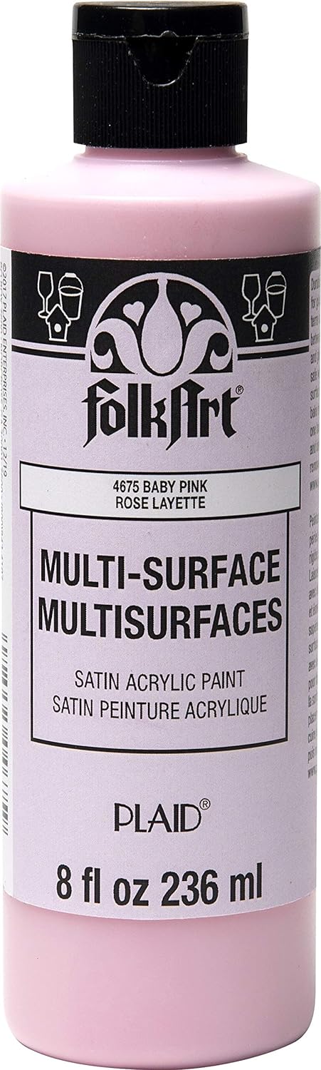 FolkArt Multi-Surface Acrylic Craft Paint, 8 oz, Baby Pink...