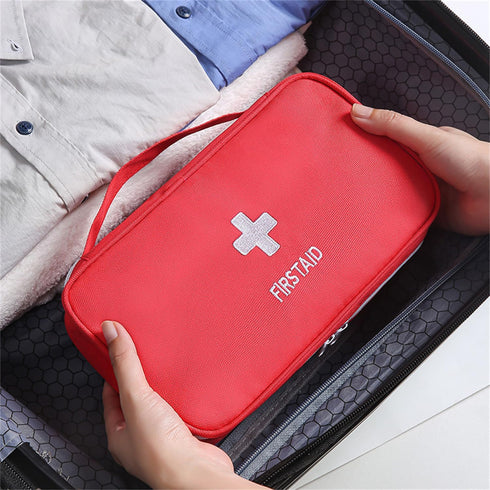 2Pack Portable Empty First Aid Bag Medical Storage Bag Mini Emergency Survival Pouch Bag for Camping Hiking Home Travel Red (2Pcs Red)...
