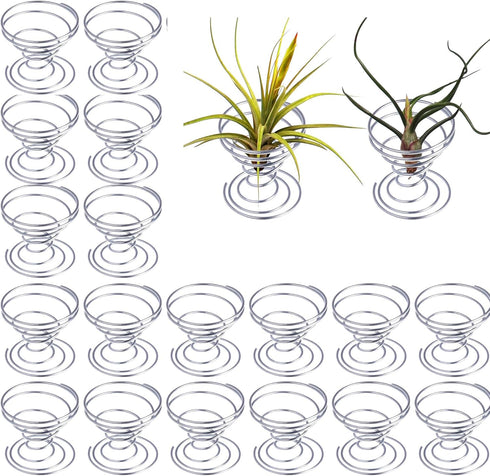 20 Pack Air Plant Stand Container Tillandsia Holder, Stainless Steel Tillandsia Container for Live Tropical Plant Home Office Desktop Decoration S...