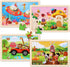 Wooden Puzzles Toys for Kids Ages 3-5, Set of 4 Packs with 20-Piece Farm, Animals Theme Wood Jigsaw Puzzles, Preschool Educational Brain Teaser To...