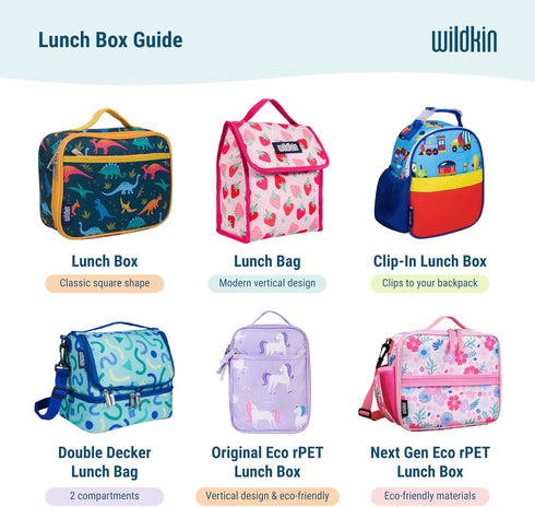 Wildkin Kids Insulated Lunch Box – Durable and Reusable for School & Travel - Wild Animals...
