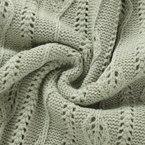 Baby Blanket for Boys Girls Knitted Neutral Swaddle Blanket Soft Lightweight Receiving Blankets for Newborn Infant Crib Stroller Light Green 30 x ...