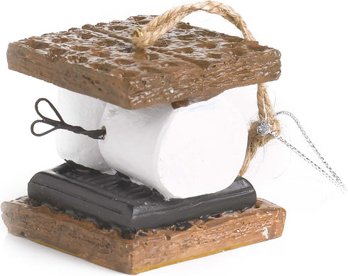 Smiling White Chocolate Brown S'mores Sandwich 2 Inch Resin Decorative Holiday Ornament...
