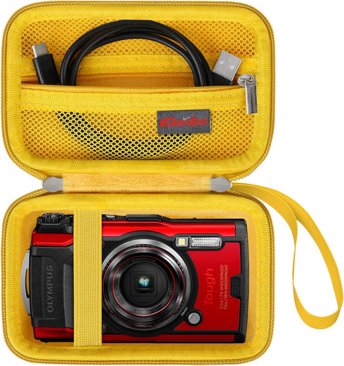 Carrying Case for OM SYSTEM Tough TG-7 Digital Camera/OM System Olympu TG-6 Underwater camera, Rugged Waterproof Shockproof WiFi 4K Video Digital ...