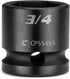 Capri Tools 3/4 in. Stubby Impact Socket, 1/2 in. Drive, 6-Point, SAE...