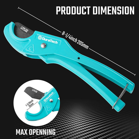 DURATECH PEX Pipe Cutter, Tubing Cutter for 1/8"-1" PEX and Rubber Hoses(NOT for PVC Pipe), with PTFE-Coated Sharp Blade, Suitable for Home and Pl...