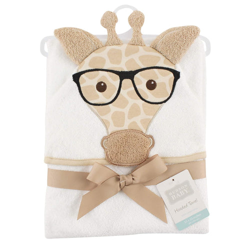 Hudson Baby Unisex Baby Cotton Animal Face Hooded Towel, Nerdy Giraffe, One Size...