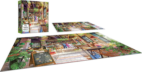 RoseArt - My Happy Place - Neighborhood Cafe - 750 Piece Jigsaw Puzzle for Adults...