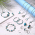 ORAZIO Western Jewelry for Women Turquoise Boho Jewelry Set Bohemian Layered Western Necklace Turquoise Hoop Dangle Earrings Studs Vintage Knuckle...