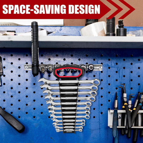 4 Pcs 48 Tool Gripper Wrench Organizer 5 x 11 In Plastic Wrench Rack Wrench Holder Wrench Storage with Handle Wrench Holders Organizers for Tool B...