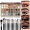 UCANBE Nude Eyeshadow Palette + 15 PCS Makeup Brushes Set, 40 Color Matte Shimmer Glitter Eye Shadow, Neutral Black Dark Grey Smoky Make Up Pallet...