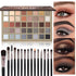 UCANBE Nude Eyeshadow Palette + 15 PCS Makeup Brushes Set, 40 Color Matte Shimmer Glitter Eye Shadow, Neutral Black Dark Grey Smoky Make Up Pallet...
