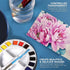 AQUAFINE Watercolour Metallkasten Reise-Dose 18 x 1/2 Naepfchen, 1 Pinsel, 2 Paletten...